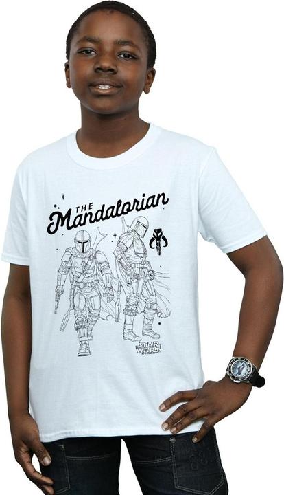 Actual product image Star Wars Boys The Mandalorian Hunter Profile T-Shirt (140, 146)