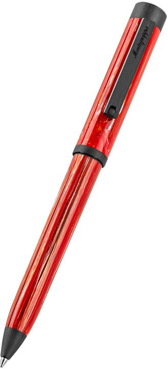 Actual product image Montegrappa Iszezbic r3 mg Biros, Zero Zodiak Aries, Ultra Black (Black, Red)