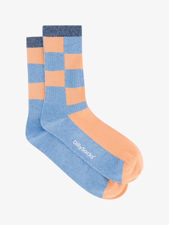 Image du produit DillySocks Chaussettes "Premium glitzy pastel chess" bleu clair (Une unité par pack, 35 - 38)