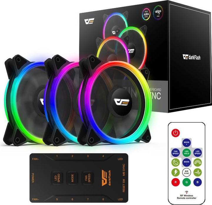 Produktbild Darkflash Tech DR12 Pro RGB Computer Fan (120x120) (120 mm, 1 x)