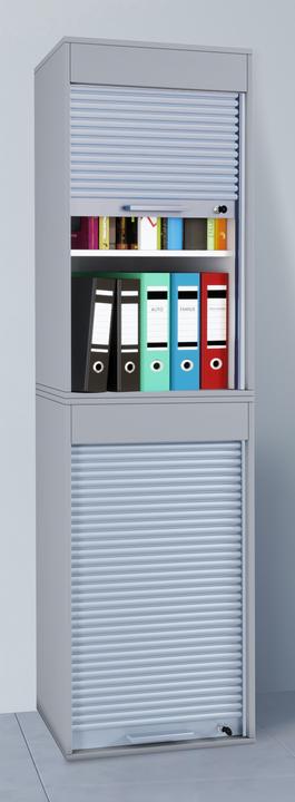 Actual product image VCM Office cabinet filing cabinet roller shutter cabinet wood "Aktos XL" (50 x 40 x 186 cm)