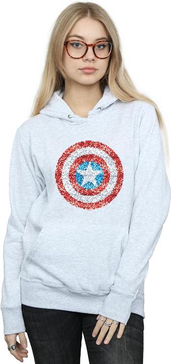 Immagine prodotto Captain America Pixelated Shield Felpa con Cappuccio Donna (M)