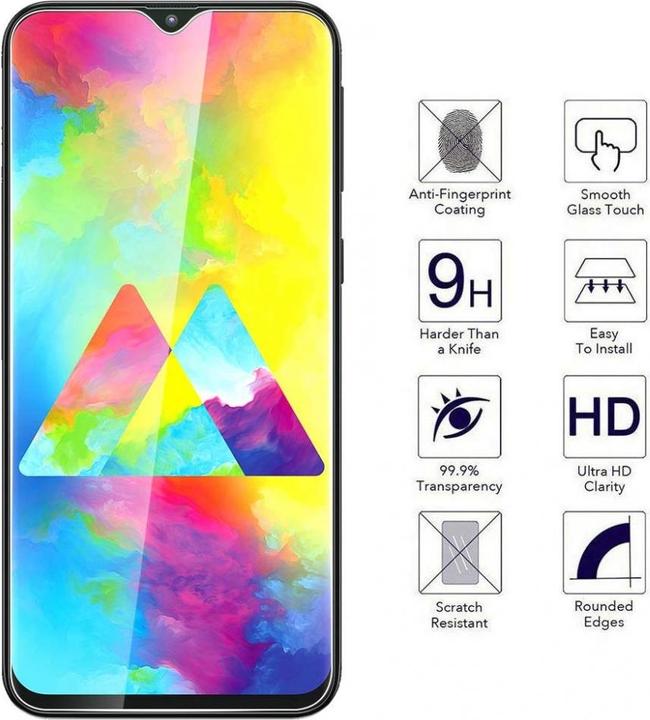 Produktbild Screenguard Samsung Galaxy M20 Panzerglas Schutzfolie Case Friendly Design (1 Stück, Samsung Galaxy M20)