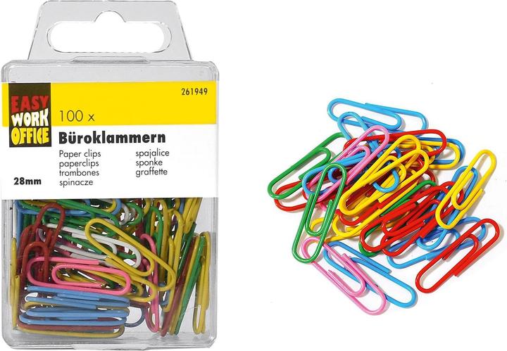 Easy Work Büroklammern farbig 100 St. (12 x)