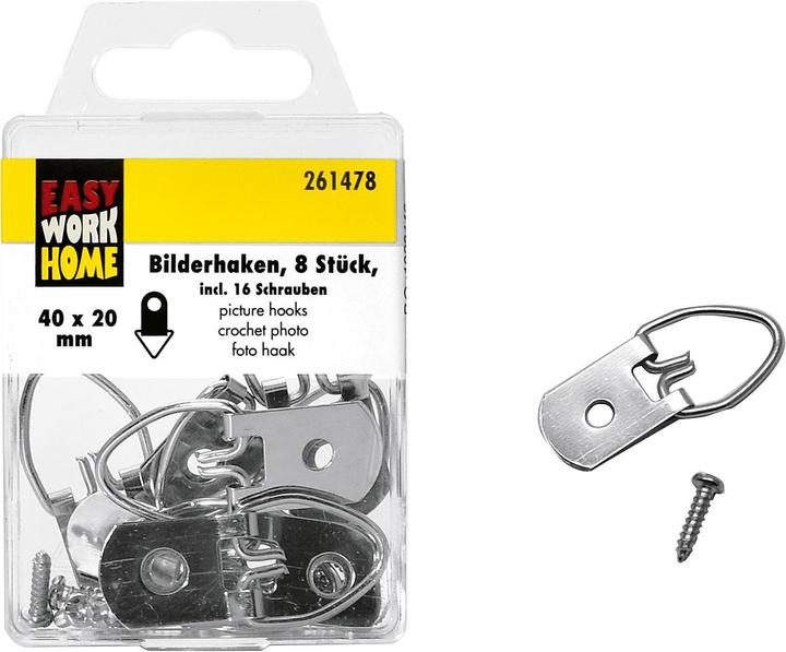 Actual product image Easy Work EW picture hooks, 8 pieces, 45mm