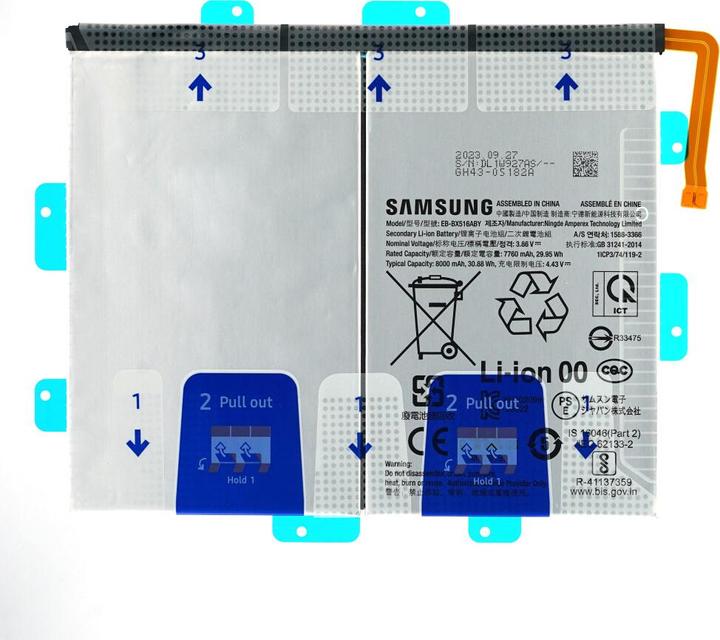 Actual product image Samsung Battery EB-BX516ABY 8000 mAh Galaxy Tab S9 FE GH82-32744A