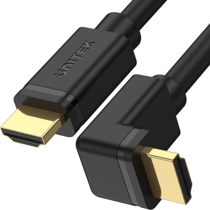Actual product image Unitek Y-C1002 HDMI 2.0 90° 4K60HZ 3M Cable Black (3 m, HDMI)