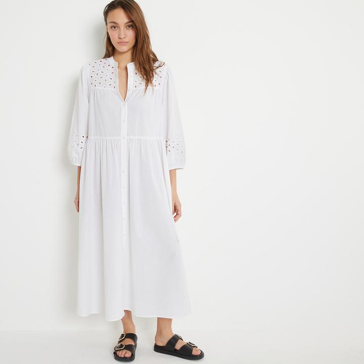 Actual product image La Redoute Collections Long dress with embroidery & A-line (36)