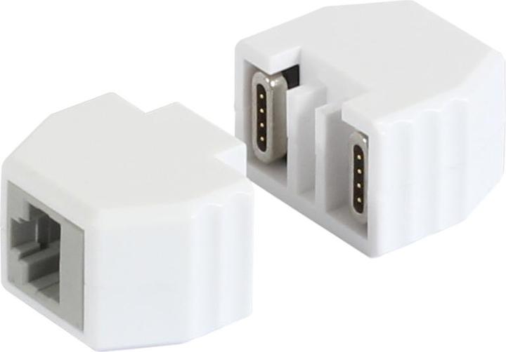 Actual product image Allnet TP-TP coupling, CAT6A, socket, 1:1, 8-pin, RJ45, magnetic fuse coupling, 50-piece bulk set (Network coupling)