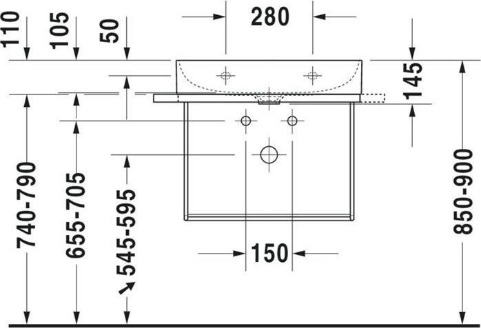 Actual product image Duravit Washbasin DuraSquare 60 x 47 cm white 2353600041 (470 mm, 600 mm)