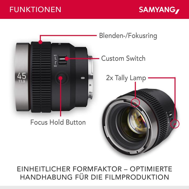 Produktbild Samyang V-AF 45mm T1,9 FE Sony E (Sony E, Vollformat)