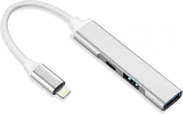 Actual product image PowerGuard 3-in-1 Lightning USB Camera OTG Adapter 2x USB Ports Charge-In