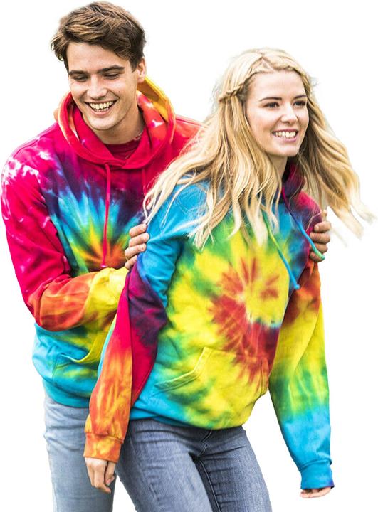 Produktbild Colortone Kvinnor Rainbow Hoodie Kapuzenpullover BatikOptik (S)
