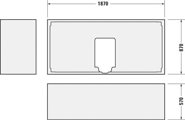 Produktbild Duravit Wannenträger für 700340 (187 cm, 187 cm)