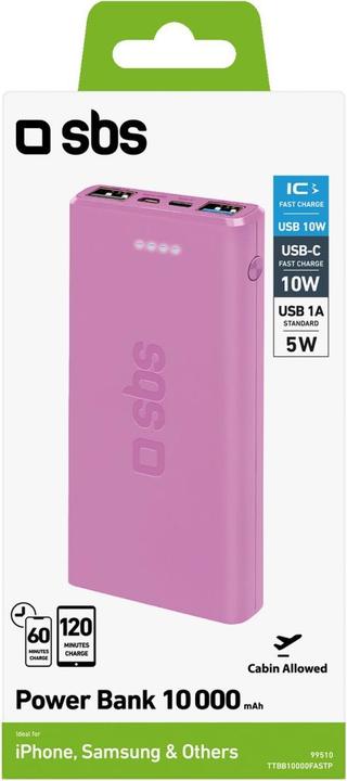 Immagine prodotto SBS carica rapida con 10.000 mAh e 2 USB (10000 mAh, 37 Wh)