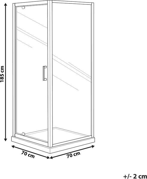 Produktbild Beliani Duschabtrennung aus Temperglas 70 x 70 x 185 cm silber DARLI (70 cm, 70 cm, 185 cm)
