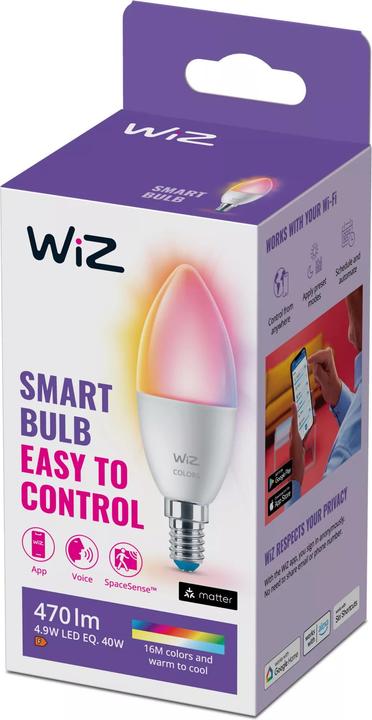 Productafbeelding WiZ Lamp 40W E14 Kaarsvorm (E14, 4.80 W, 470 lm, 1 x, F)