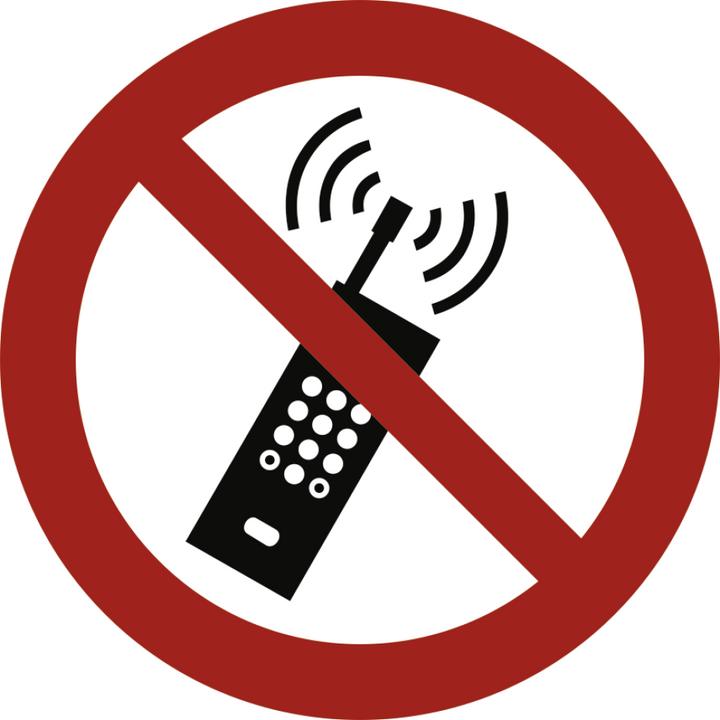Produktbild Moravia Verbotszeichen Eingeschaltete Mobil- Telefone verboten Aluminium, Ø 315 mm