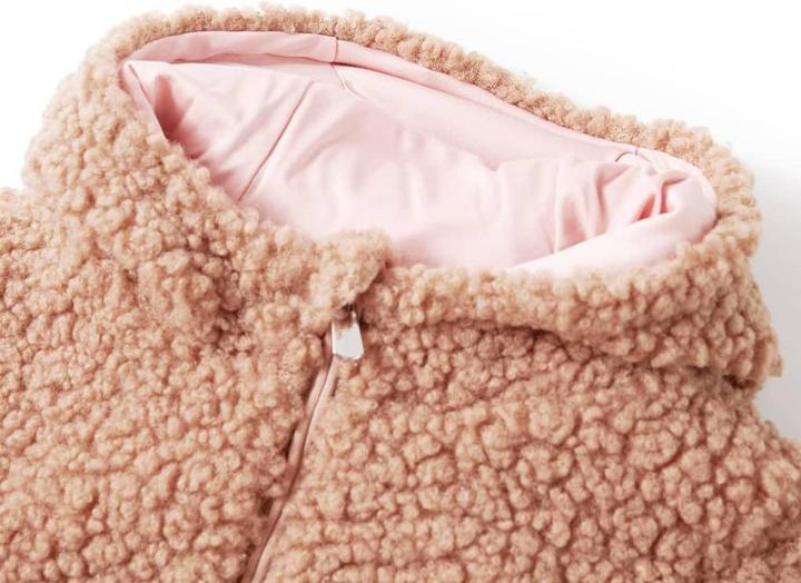 Produktbild VidaXL Kinder-Kapuzenjacke Teddy-Kunstpelz Heller Cognac (116)