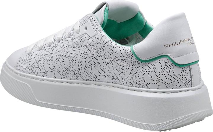 Produktbild Philippe Model temple perforated leather sneakers color white and green (42)
