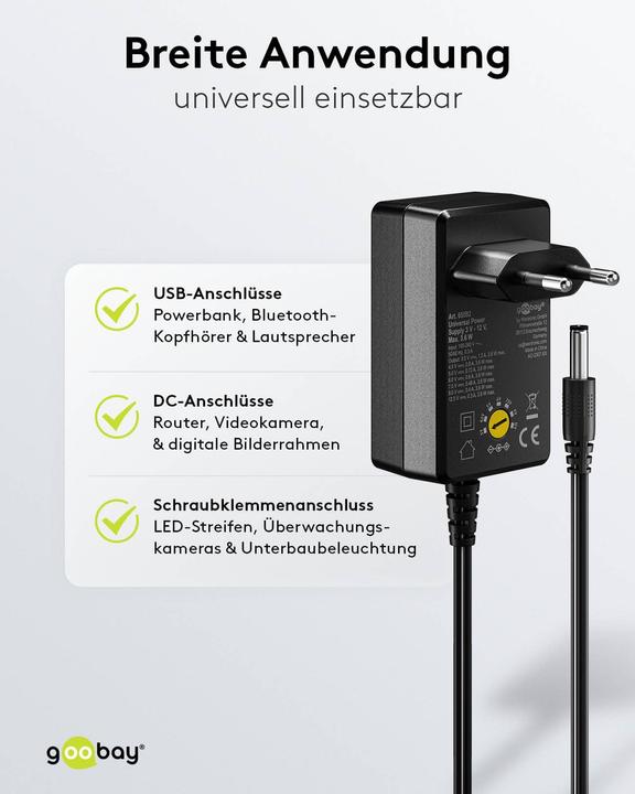 Actual product image Goobay Universal power supply unit