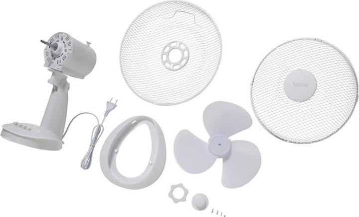 Actual product image Sygonix Tischventilator 40 W (Ø x H) 237 mm x 460 mm Weiss (49.30 dB)