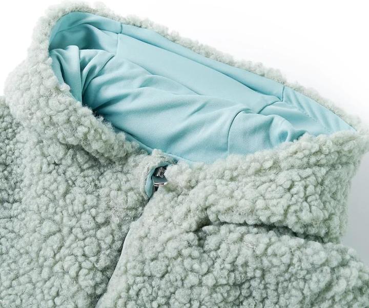 Actual product image VidaXL Children's hooded jacket teddy faux fur mint green (128)