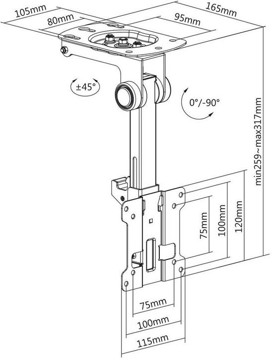 Actual product image myWall Monitor ceiling mount (Ceiling)