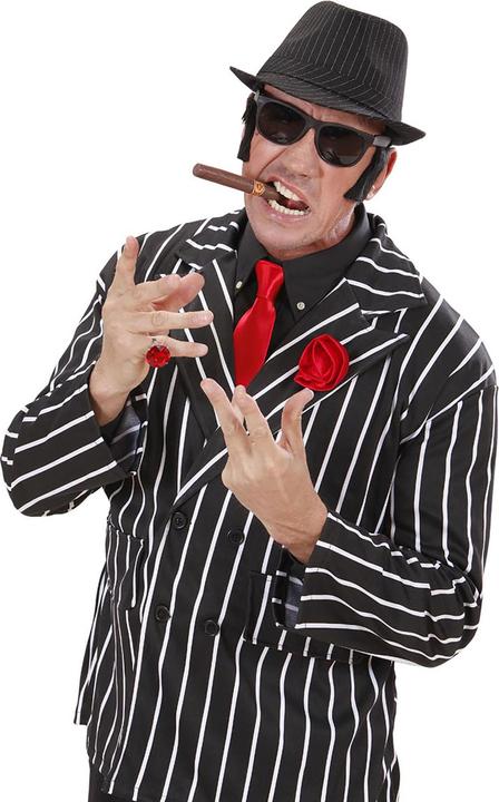 Actual product image Widmann Pinstripe Gangster Hat Black (One size)