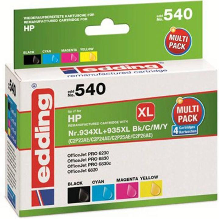 Produktbild Edding Tintenpatrone ersetzt Multi. No.934/935XL BK/C/Y/M Kompatibel Kombi Pack Schwarz, Cyan, Magenta, G (M, BK, Y, C)