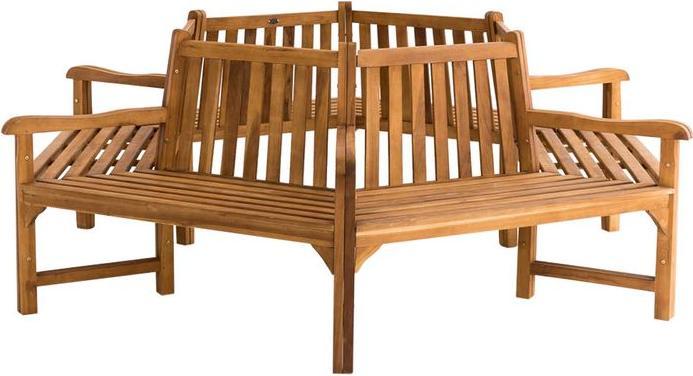 Actual product image Swisshandel24 Sonja tree bench with armrests 250 cm, teak