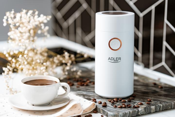 Actual product image Adler Coffee grinder AD4446wg 150 W, Coffee beans capacity 75 g, Lid safety switch, Baltas (EU plug)