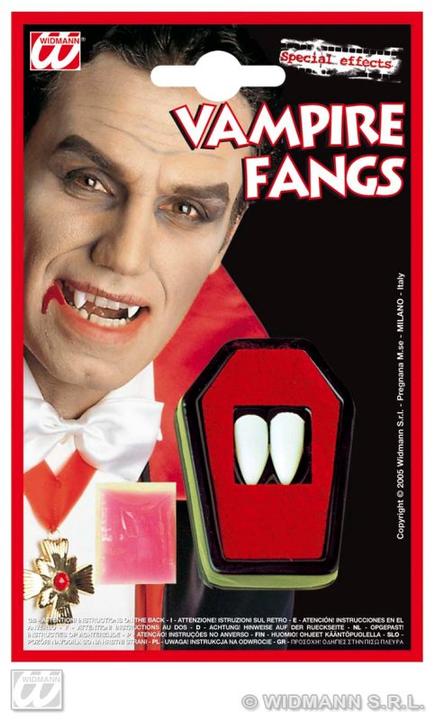 Actual product image Widmann Vampire teeth with adhesive cream