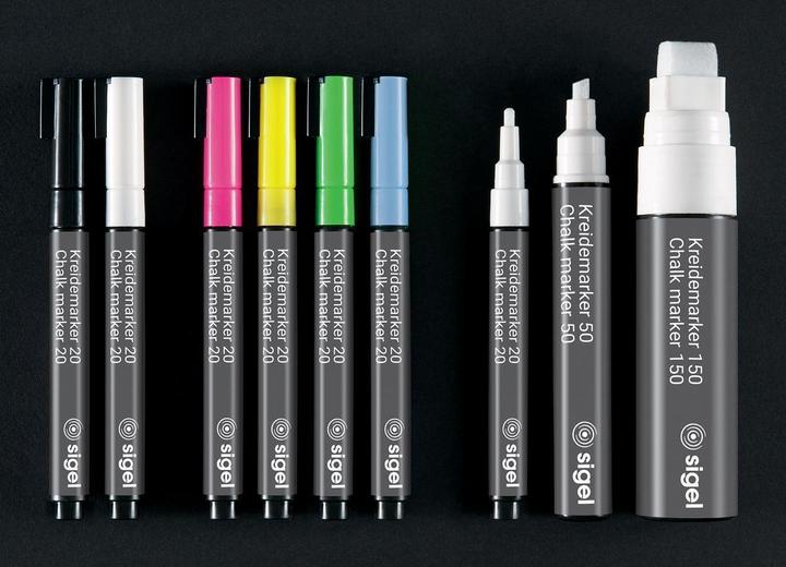 Actual product image Sigel Chalk marker 20 bullet tip (Black, 2 mm, 2 x)
