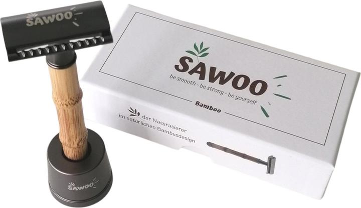 Produktbild Sawoo Rasierhobel Bamboo aus Messing u. Bambusholz inkl. 10 Rasierklingen