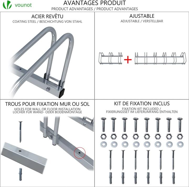 Produktbild Vounot Fahrradständer für 4 Fahrräder