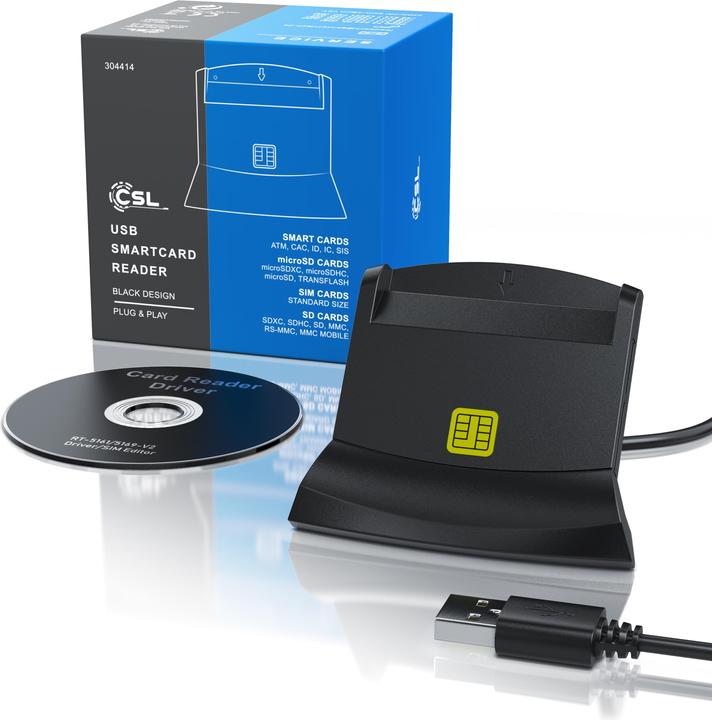 Produktbild CSL USB Speicherkartenleser, Chipkartenleser, SmartCard Reader, Cardreader, SIM Cards, SD, Micro SD (USB)