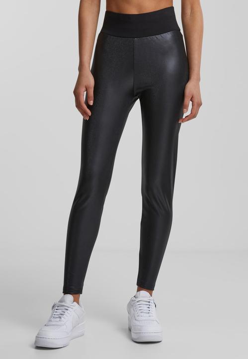 Actual product image Urban Classics Ladies Synthetic Leather High Waist Leggings (L)