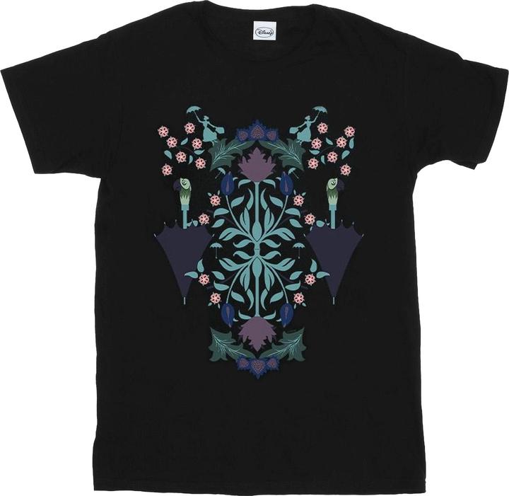 Actual product image Disney Girls Mary Poppins Floral Collage Cotton T-Shirt (116)