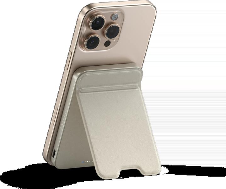 Actual product image Satechi OntheGo Magnetic Qi2 Powerbank Stand 5000 mAh Sand (5000 mAh, 15 W)