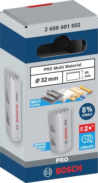 Produktbild Bosch Professional Zubehör PRO Multi Material Lochsäge, 32 mm, mit Gewinde (32Millimeter)