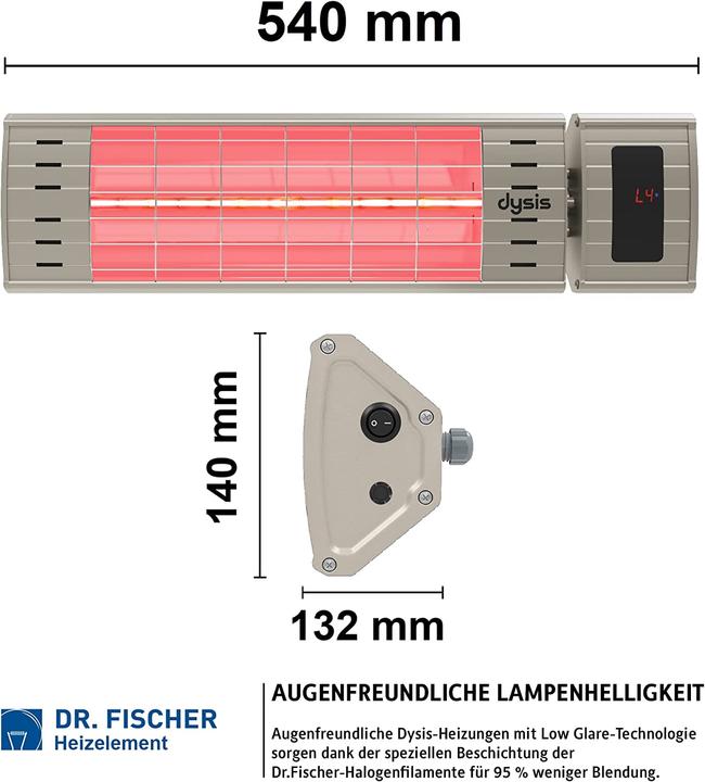 Produktbild Dysis 2000 W Halogenstrahler Beige (2000 W)