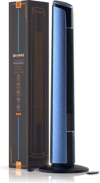 Produktbild Brandson Turmventilator, Fernbedienung, Standventilator 108 cm, 10° neigbar, Oszillation, 4 Modi, blau (52 dB)