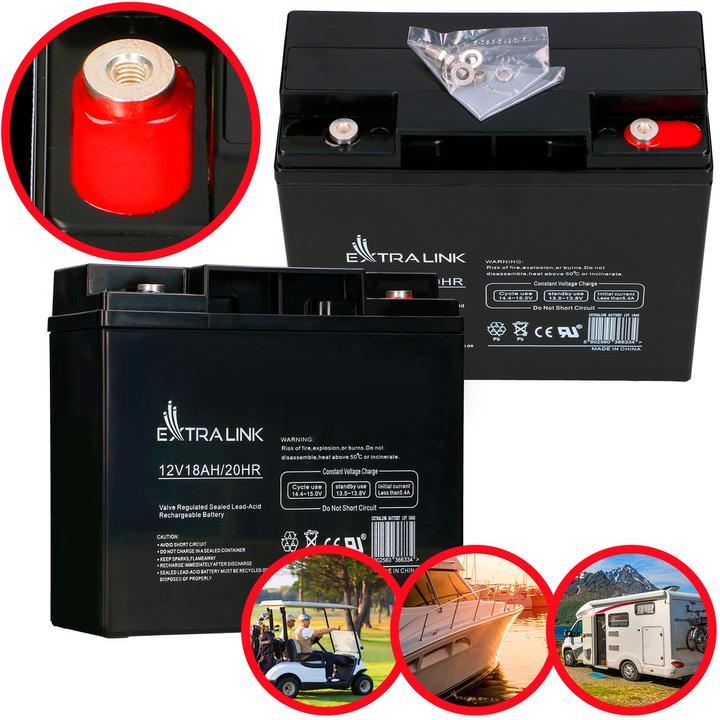 Image du produit Extralink ACUMULATEUR BATTERY ACCUMULATOR AGM 12V 18AH - batterie - 18.000 mAh (13.50 V, 18 Ah)