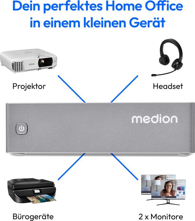 Immagine prodotto Medion S06e Mini PC (Intel N100, 16 GB, 512 GB, Grafica Intel UHD)