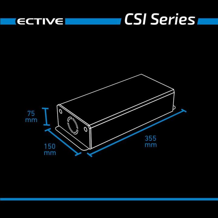 Actual product image Ective CSI52 Sine Charger Inverter 500W/12V Sine Inverter with Charger and NVS
