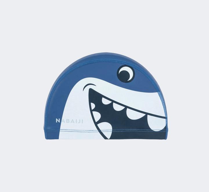 Nabaiji Badekappe Stoff beschichtet Aufdruck Grösse S - Shark blau