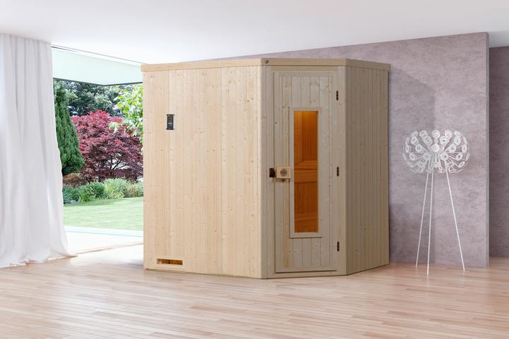 Weka Holzbau Element-Ecksauna VARBERG 1 HT (Ohne Ofen)