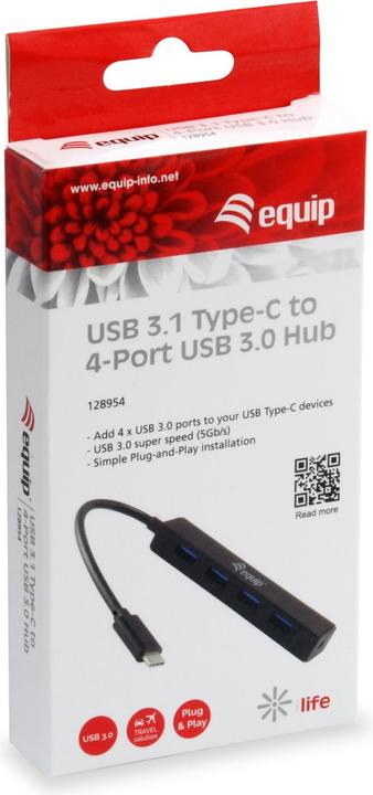 Produktbild equip USB 3.1C zu USB 3.0 (USB-C, 4 Ports)