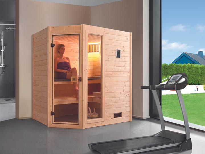 Weka Holzbau Massivholzsauna VALIDA Eck 1 GTF (Ohne Ofen)